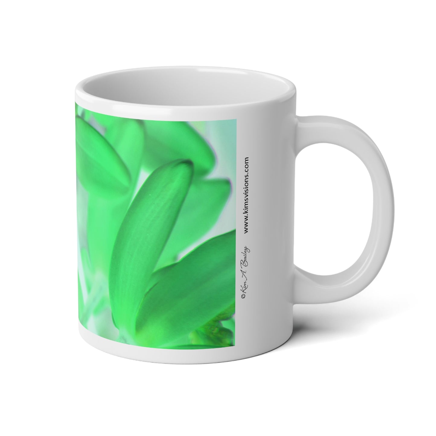 Jumbo Mug Green Orchid Floral, 20 oz