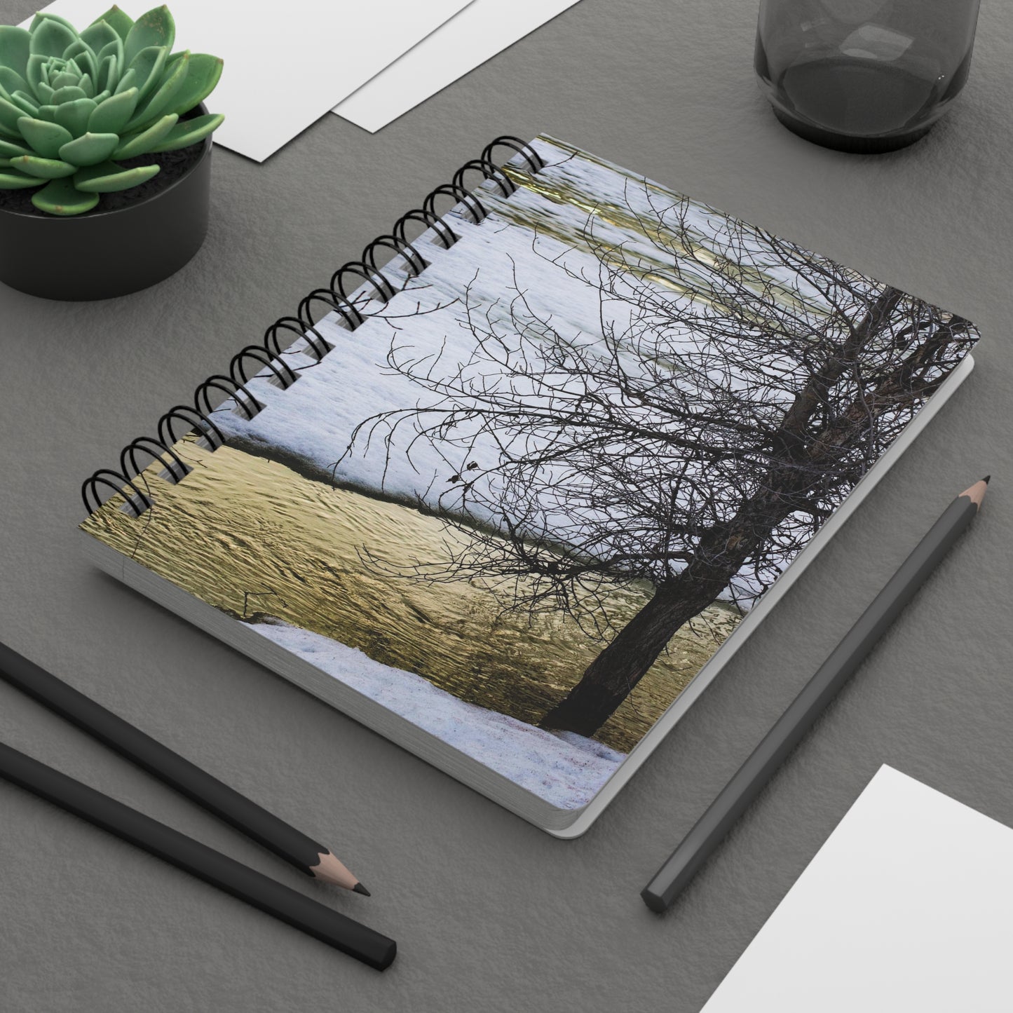 Spiral Notebook - Ruled Line - "Tree is Snow by Yellow River" by Kim Bailey