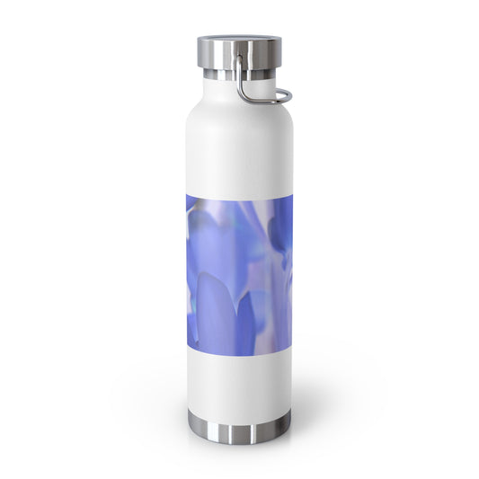 Water Bottle, Stainless-Steel Copper Vacuum Insulated, 22 oz "Blue Tinted Orchids" by Kim A. Bailey