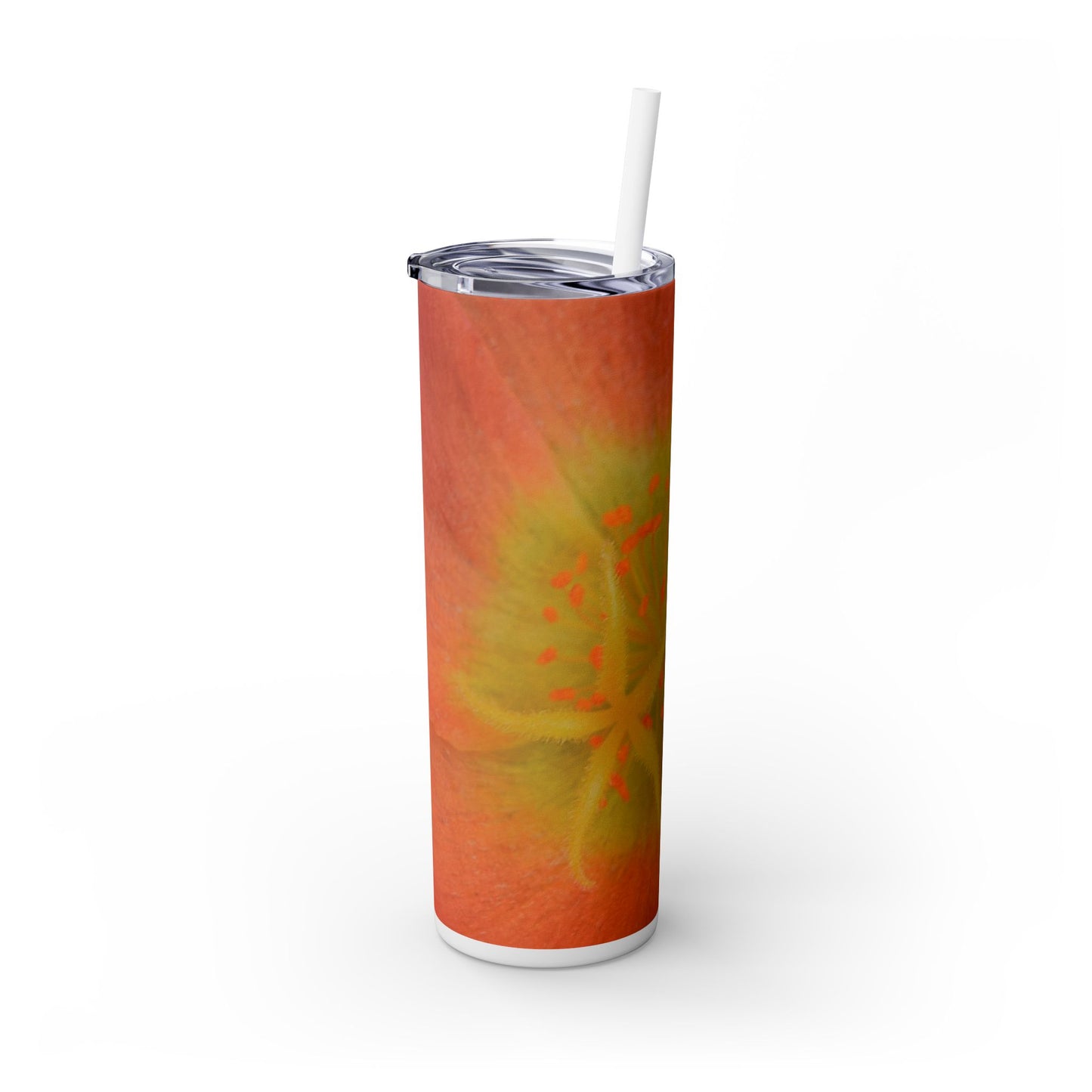 20 oz. Skinny Tumbler with Straw Featuring "Yellow Stamen" Photograph by Kim A. Bailey