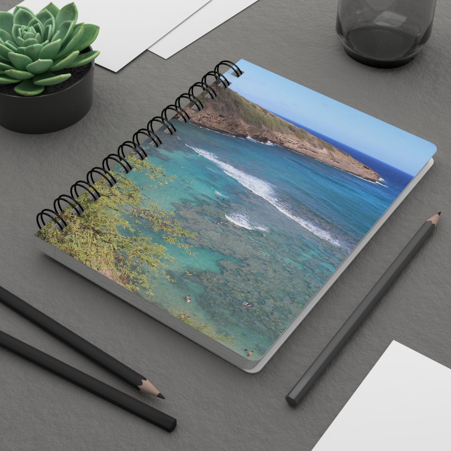 Spiral Notebook - Ruled Line - "Hanauma Bay Surf" by Kim Bailey