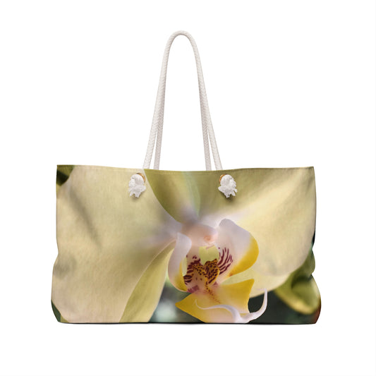 Yellow Orchid Weekender Tote Bag – Floral Fine Art by Kim A. Bailey