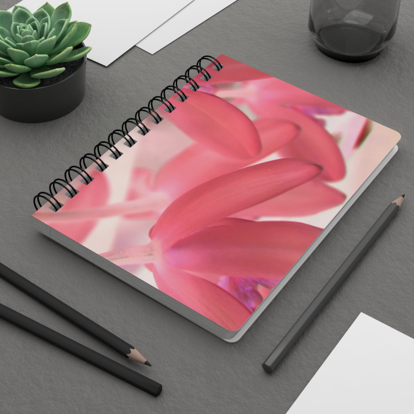 Pink Spiral-Bound Journal — Floral Notebook for Notes & Journaling