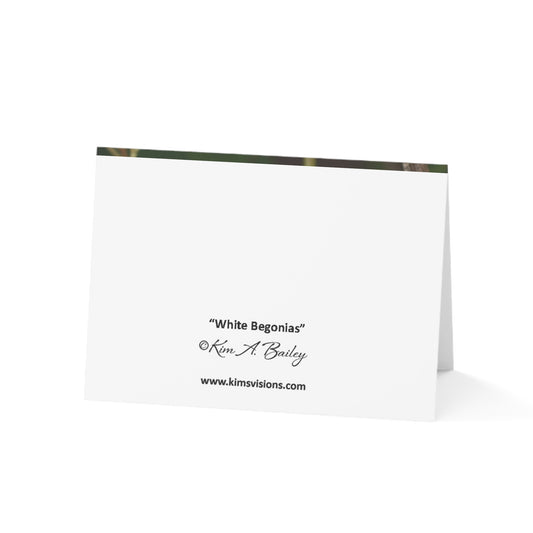 White Begonias Note Cards (1, 10, 30, and 50 pcs.)