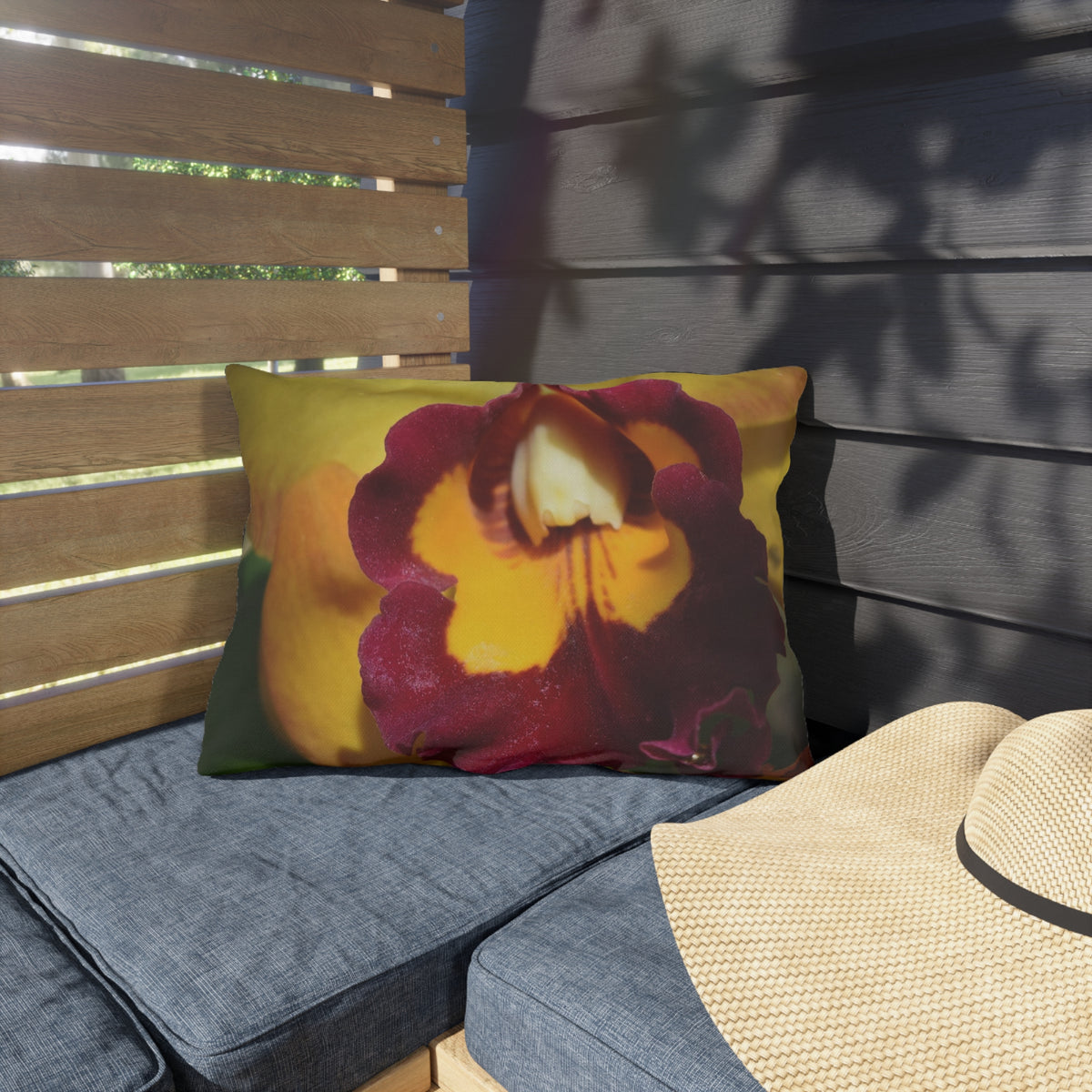 Cattleya Orchid Outdoor Pillow by Kim A. Bailey - Choice of 4 sizes