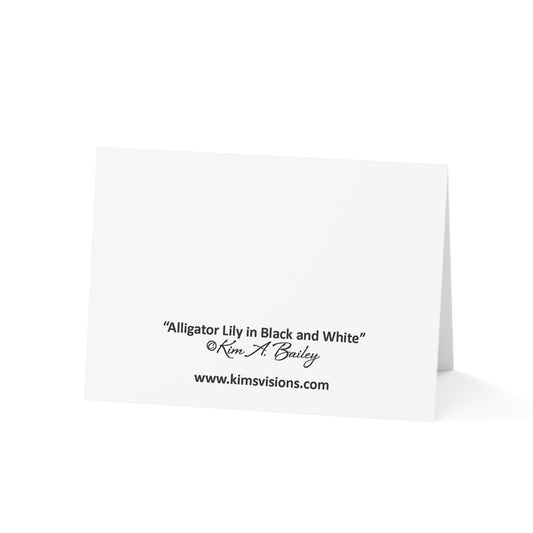 Blank Note Cards, "Alligator Lily" a Black and White Photograph by Kim A. Bailey (1, 10, 30, or 50 pcs.)