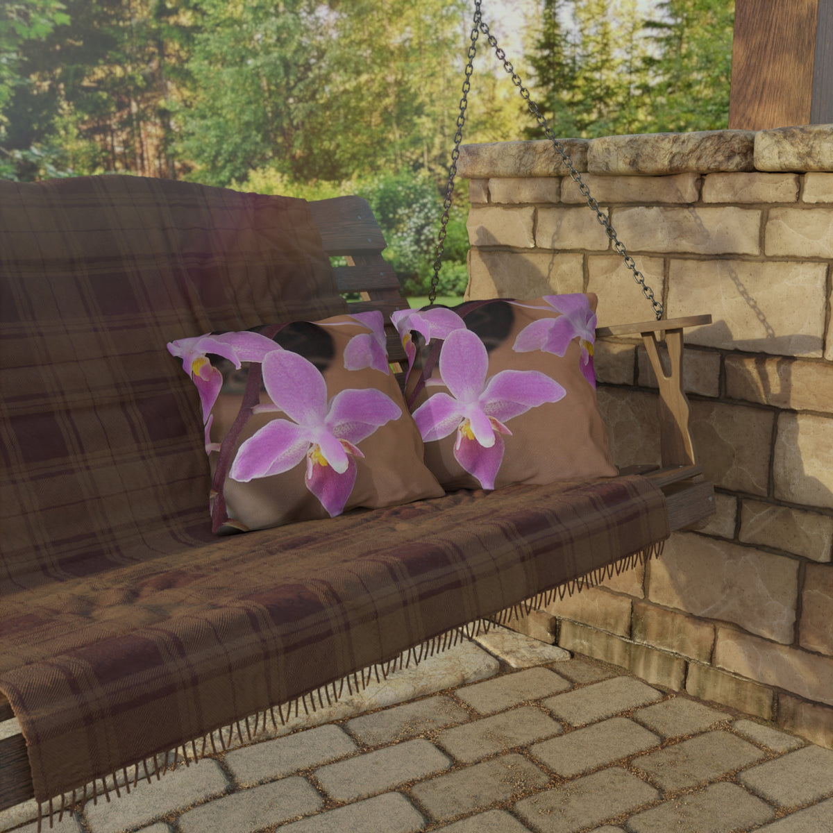 Tiny Purple Orchid Outdoor Pillow by Kim A. Bailey - Choice of 4 sizes
