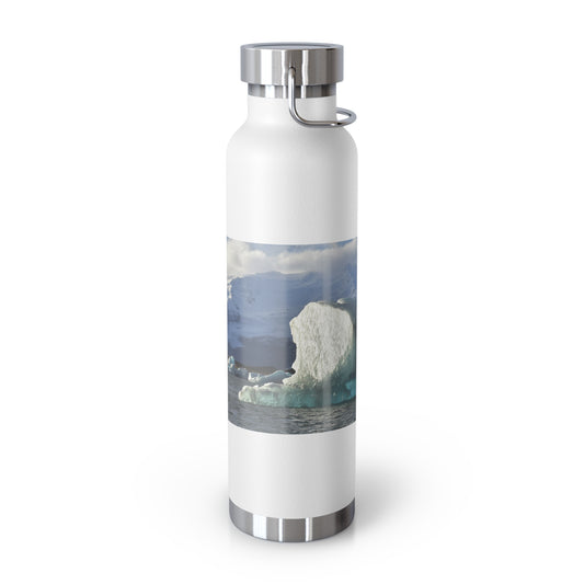 Copper Vacuum Insulated Bottle, 22 oz "Iceland Ice" Photograph by Kim A. Bailey