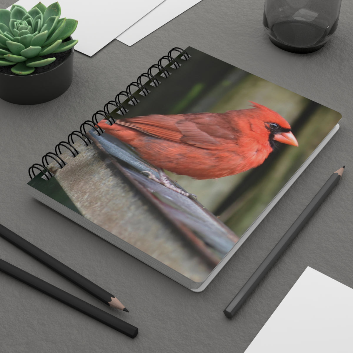 Red Cardinal Spiral Notebook - Ruled Line Photo By Kim A. Bailey