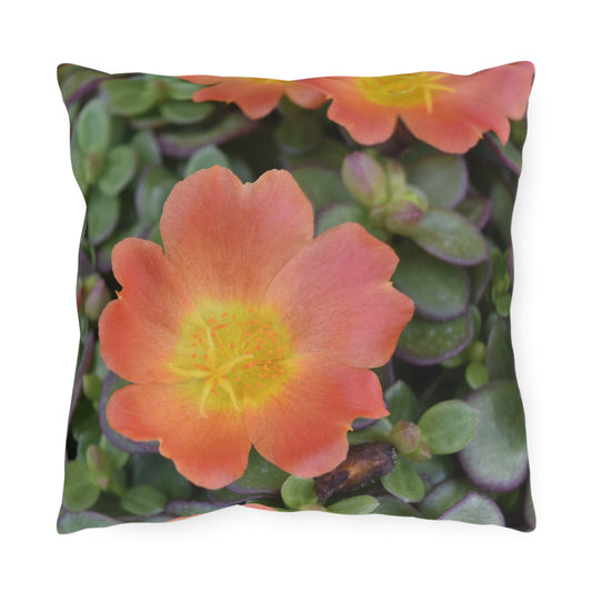 Outdoor Pillow "Orange Flower" Choice of 4 sizes