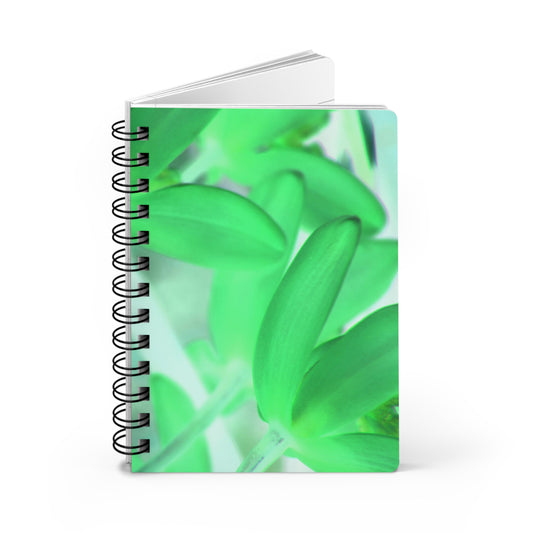 Green Spiral Bound Journal — Floral Notebook for Notes & Journaling