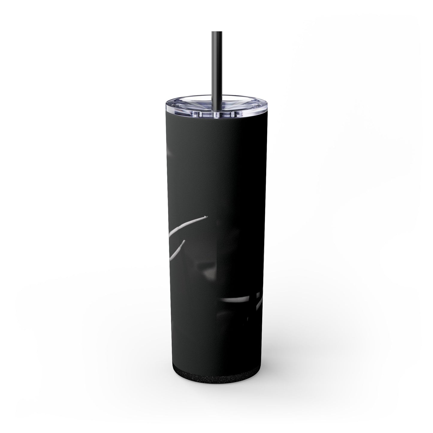 20 oz. Skinny Tumbler with Straw Featuring Kim A. Bailey's Most Popular Black and White Photograph "Alligator Lily"