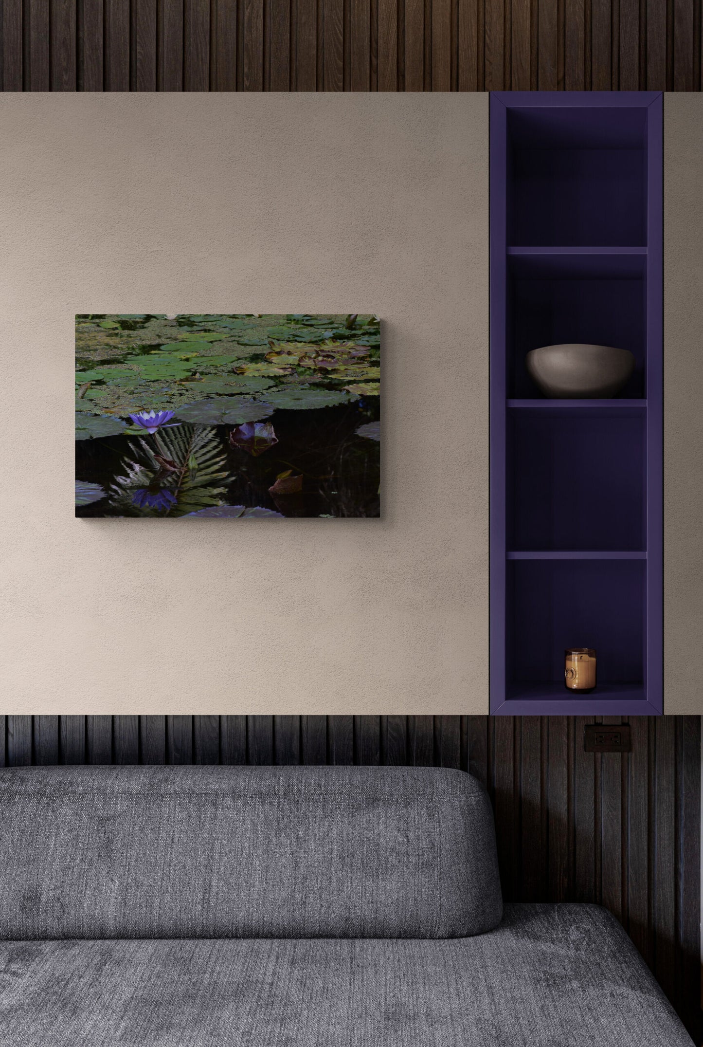 Blue Aster Water Lily Reflections image 5