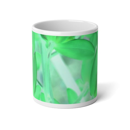 Jumbo Mug Green Orchid Floral, 20 oz