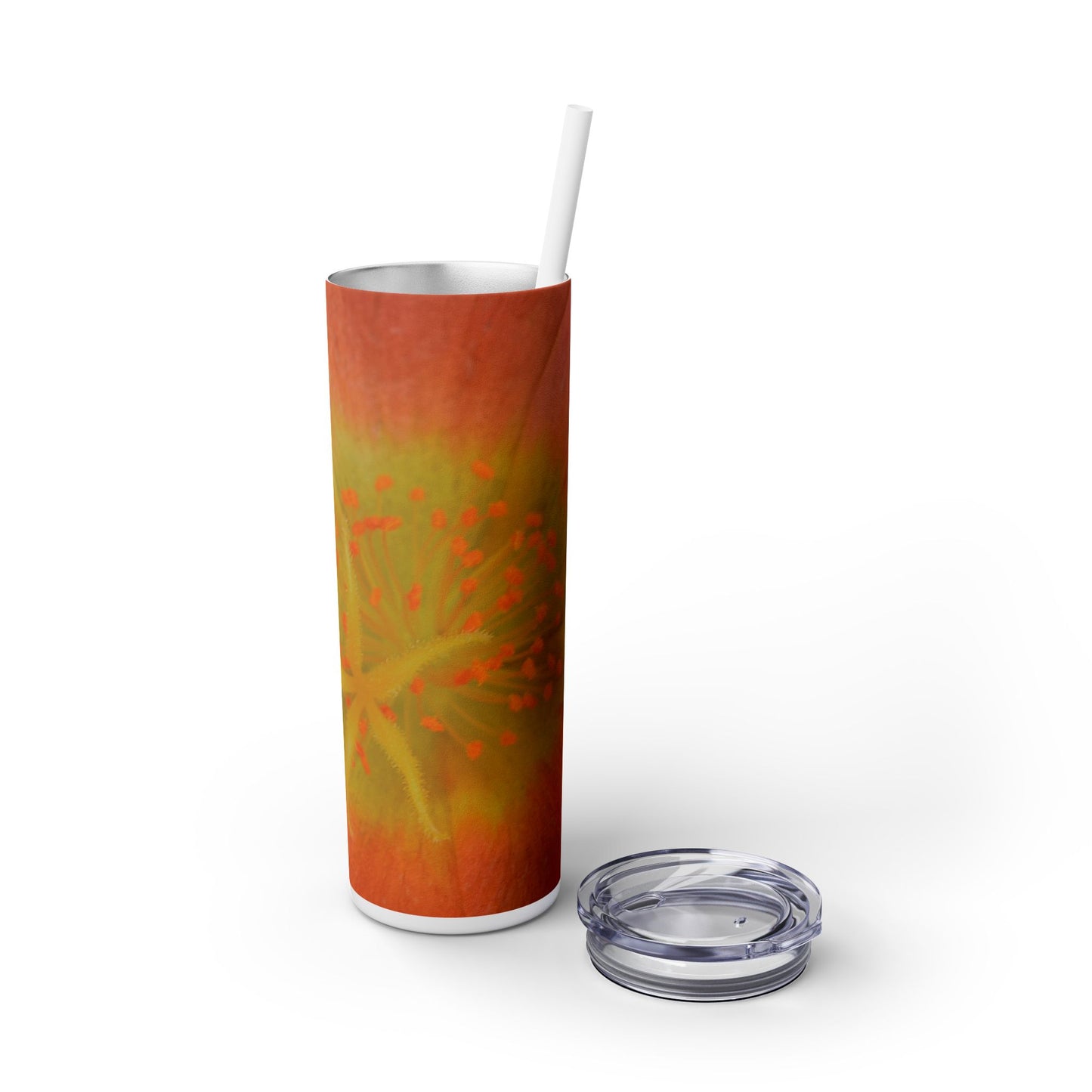 20 oz. Skinny Tumbler with Straw Featuring "Yellow Stamen" Photograph by Kim A. Bailey