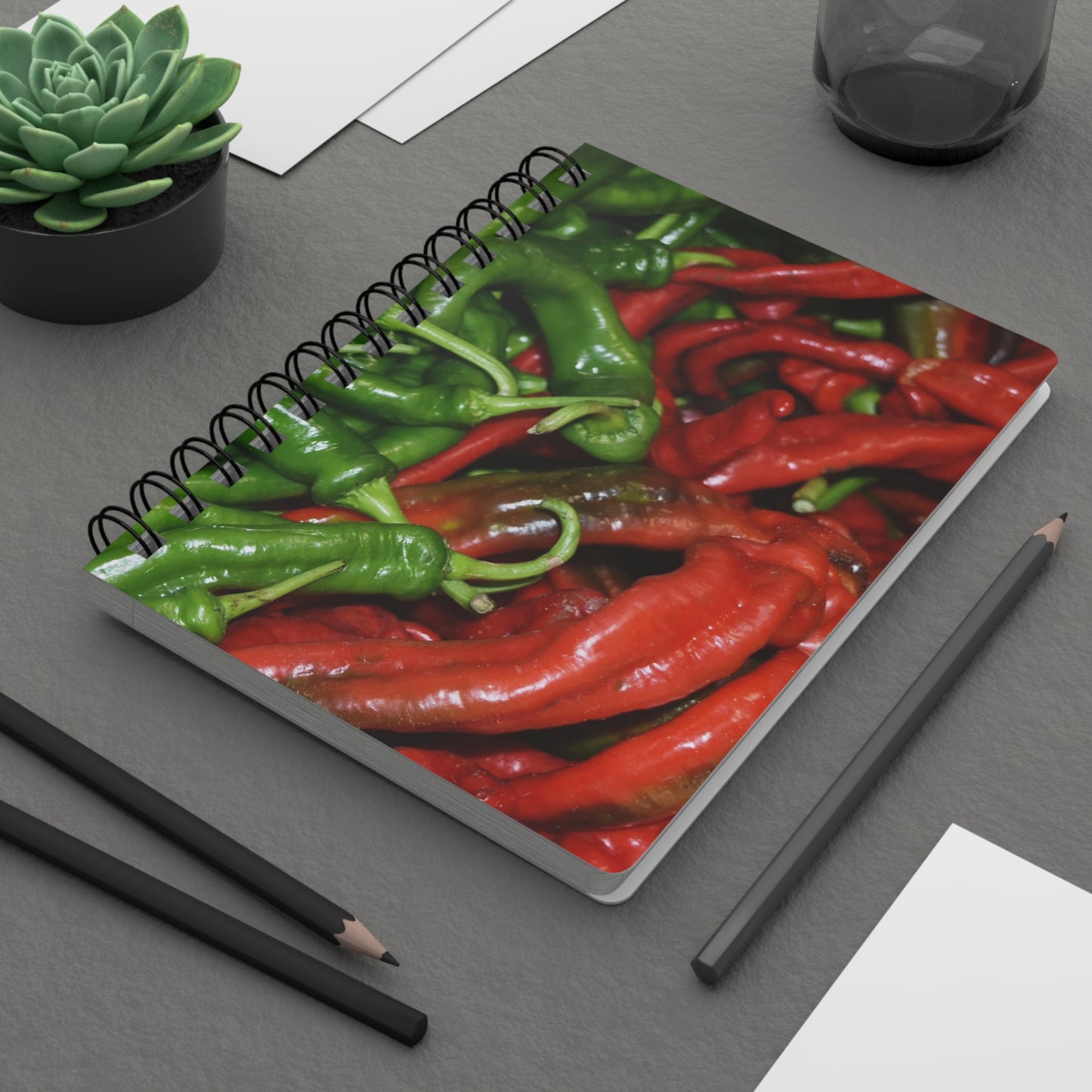 Spiral Notebook - Ruled Line "Chili Peppers" Photograph by Kim A. Bailey