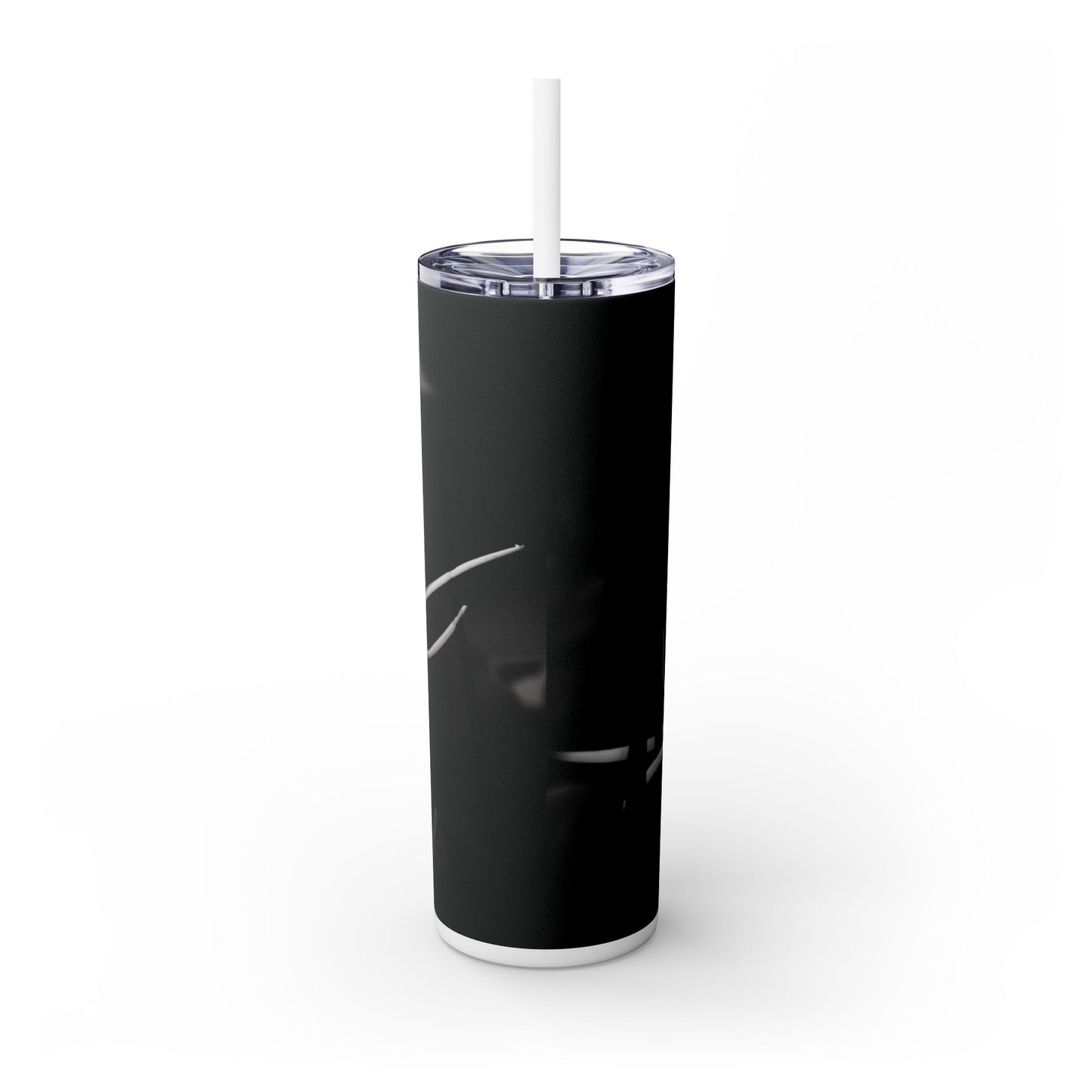 20 oz. Skinny Tumbler with Straw Featuring Kim A. Bailey's Most Popular Black and White Photograph "Alligator Lily"