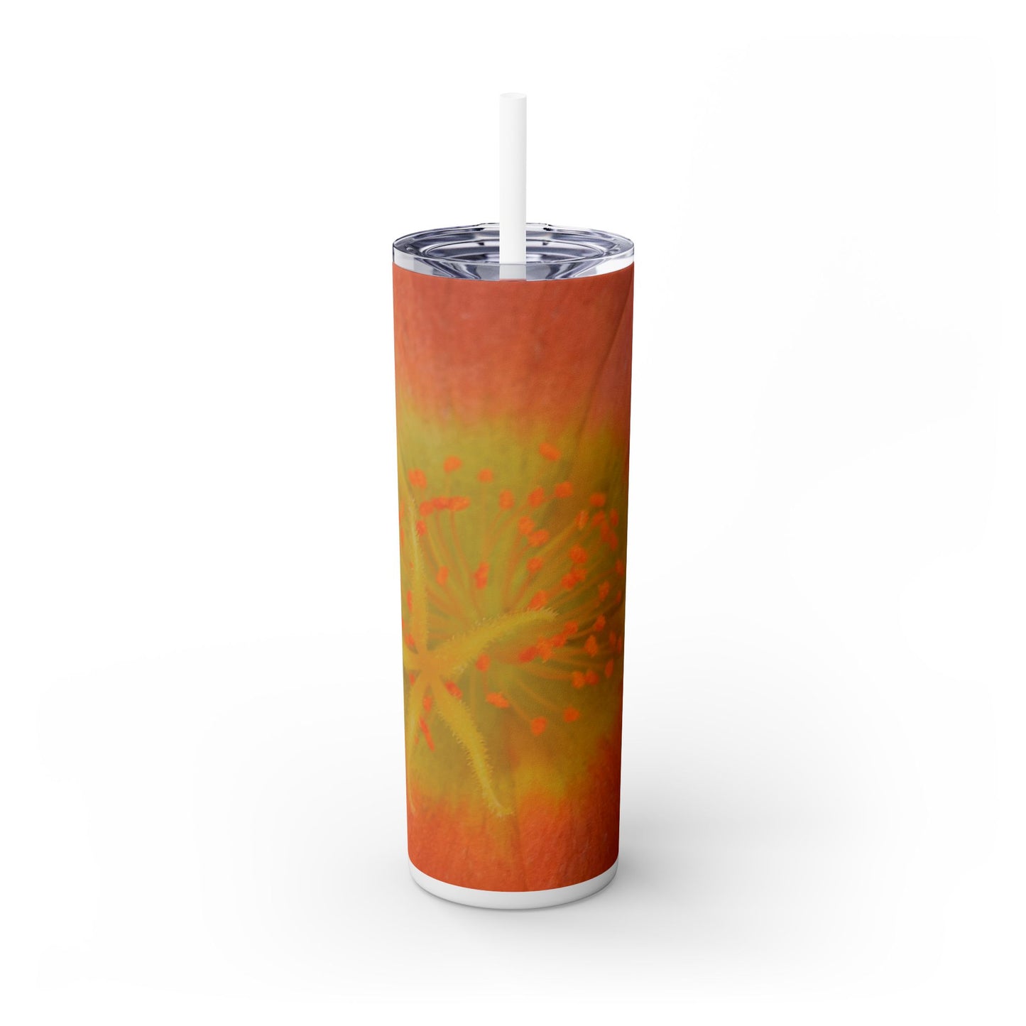 20 oz. Skinny Tumbler with Straw Featuring "Yellow Stamen" Photograph by Kim A. Bailey