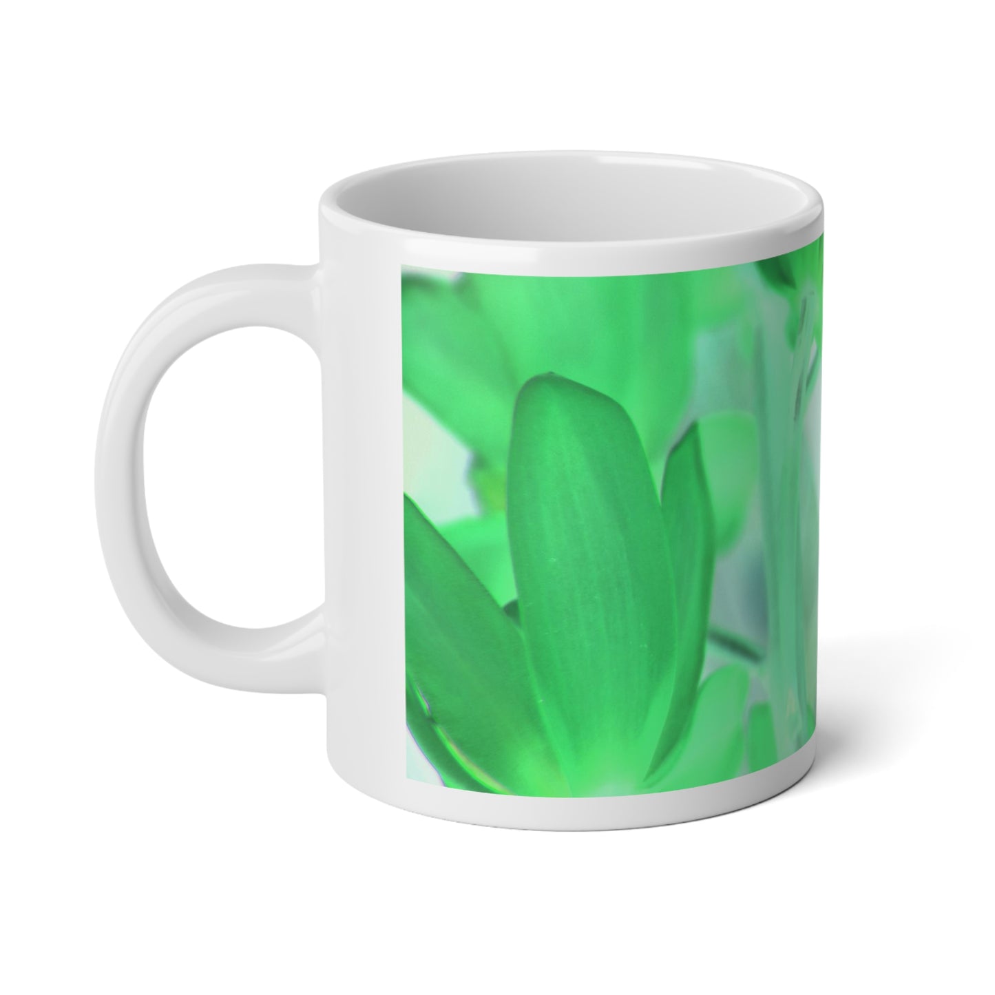 Jumbo Mug Green Orchid Floral, 20 oz