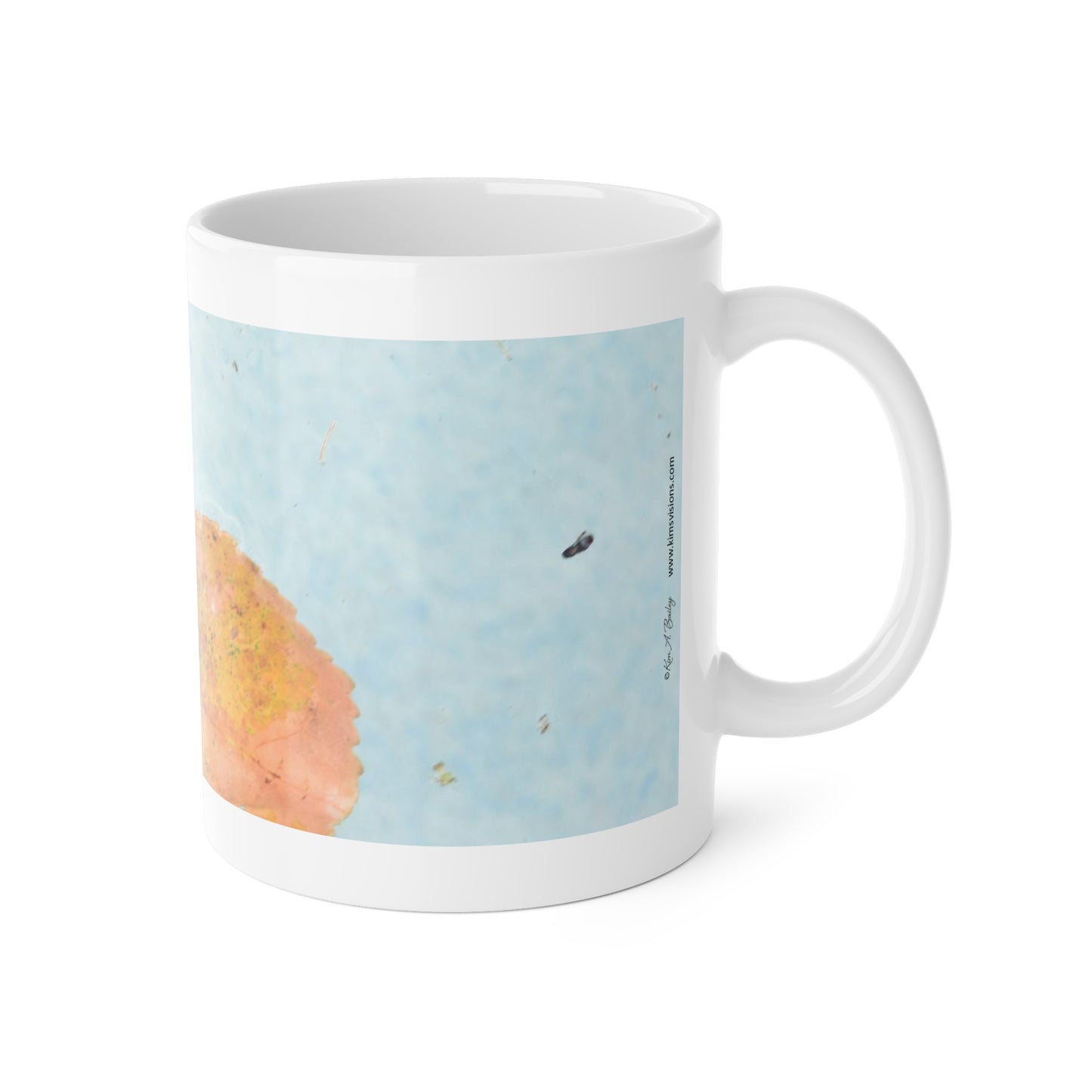 Ceramic Mug, 11oz "Dragonfly and Leaf" Nature Photograph by Kim A. Bailey