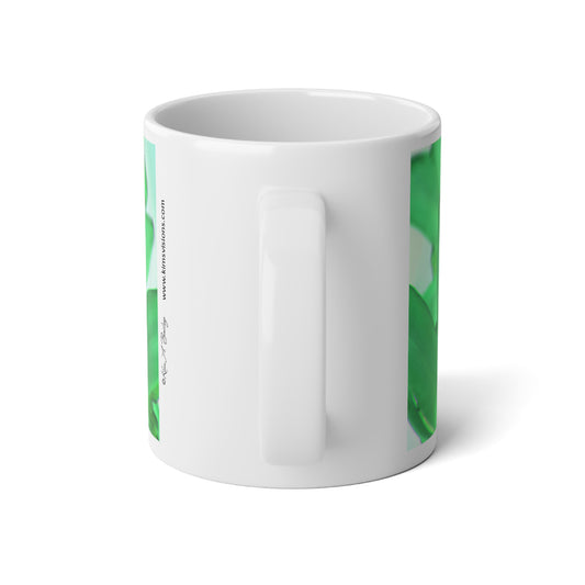 Jumbo Mug Green Orchid Floral, 20 oz