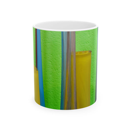 White Ceramic Mug, Glass on a Table in a Glass Factory, Murano, Italy, Photo by Kim A. Bailey