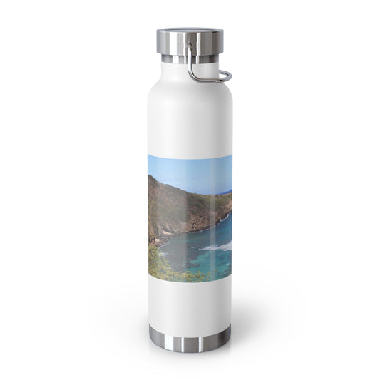 Copper Vacuum Insulated Water Bottle, 22 oz Featuring Kim A. Bailey's "Hanauma Bay" Photograph