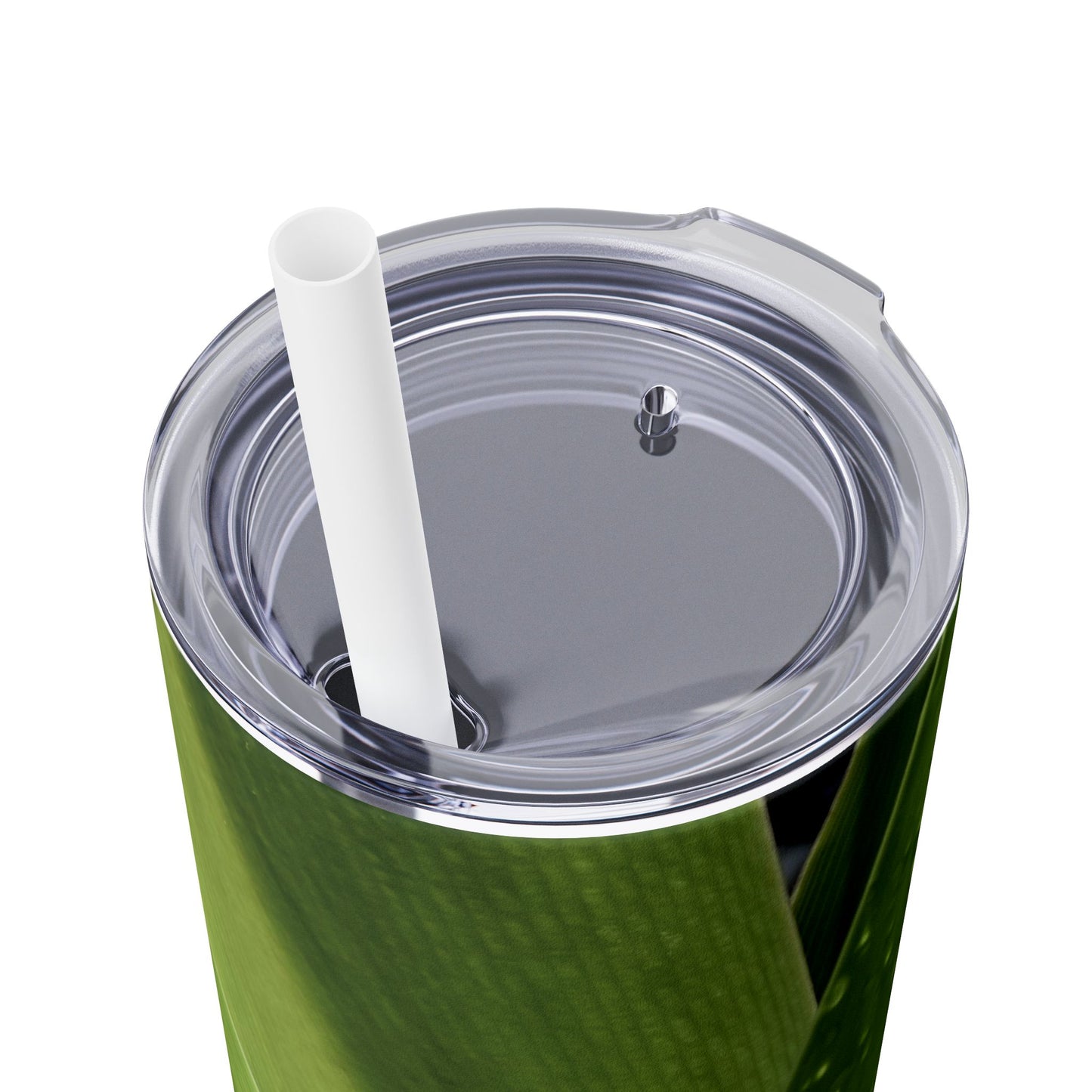 20 oz. Skinny Tumbler with Straw Featuring "Green Leaves" Photograph by Kim A. Bailey