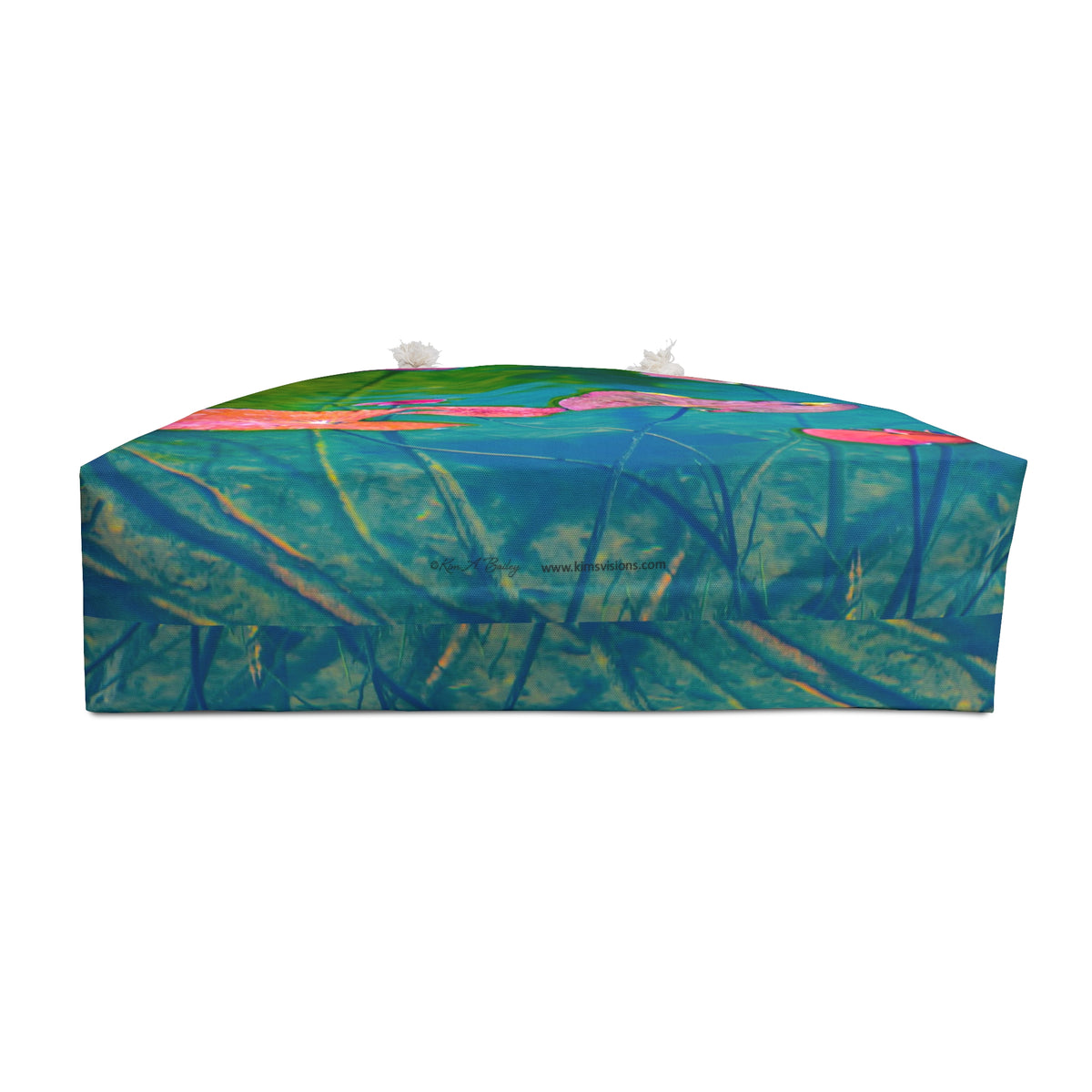 Weekender Tote Bag "Water Lily Leaves (Pink and Green)" by Kim A. Bailey