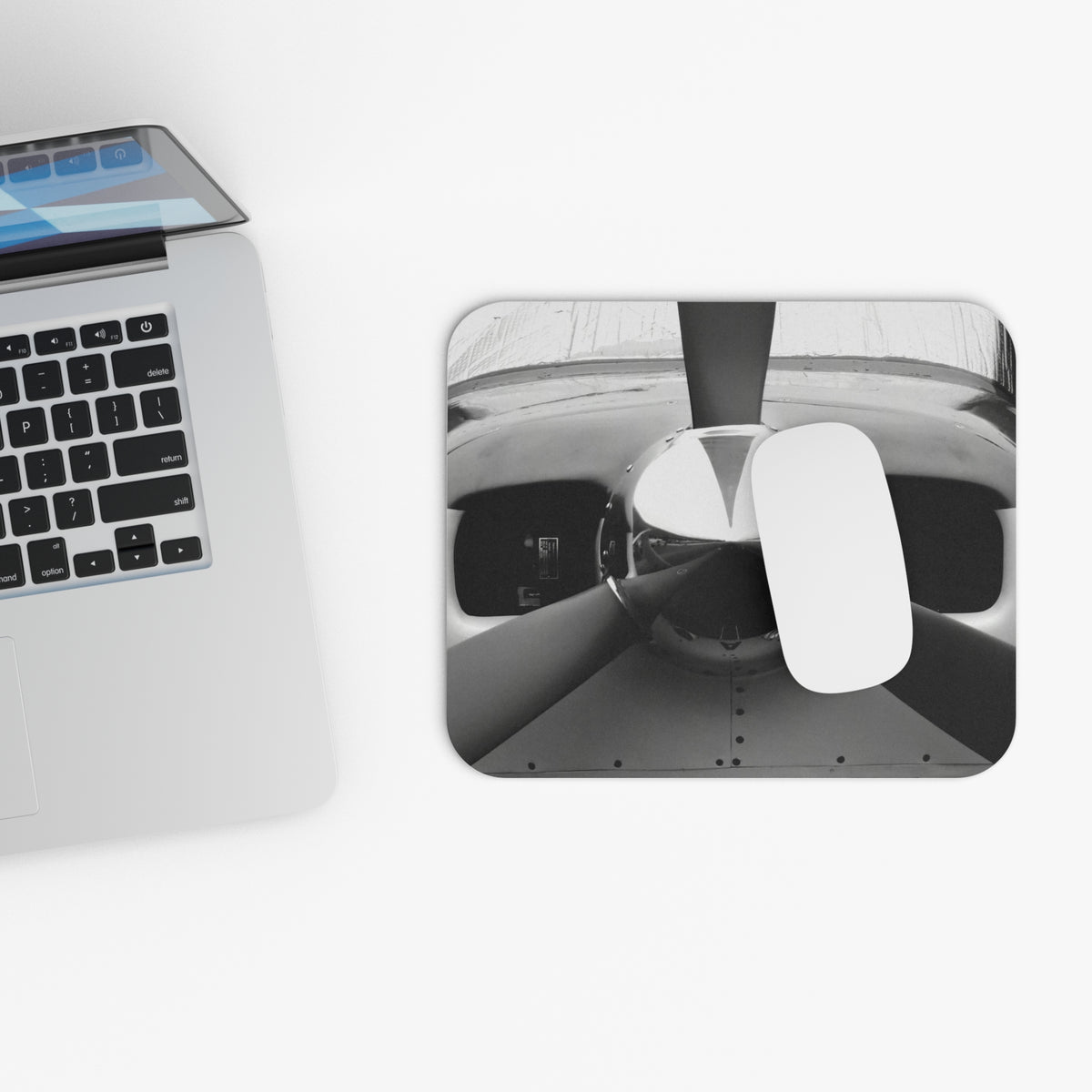 Mouse Pad with Black and White Photograph "Propeller"