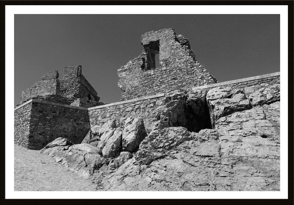 B/W Ruins on Olive Farm - Portugal, Original Photograph by Kim A. Bailey