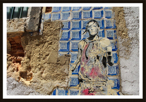 Blue Tile Wall - Portugal - Original Photograph by Kim A. Bailey