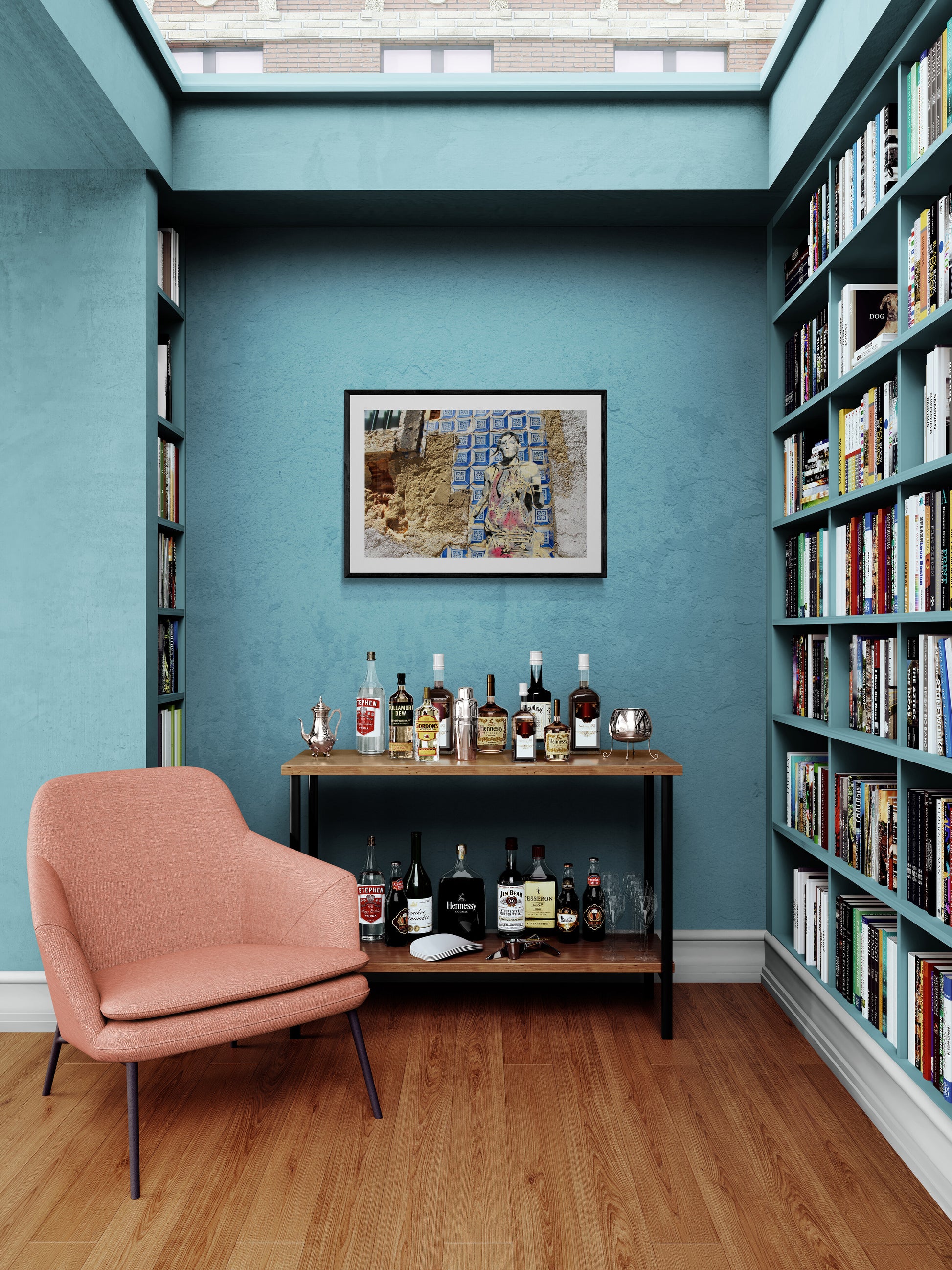 Blue Tile Wall - Portugal - Original Photograph by Kim A. Bailey