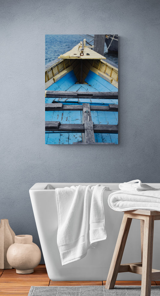 Blue and Yellow Boat Original Photograph by Kim A. Bailey