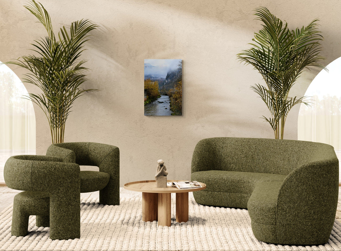 Bridge Over River in Hallstatt Original Photograph by Kim A. Bailey Hanging in a casual space