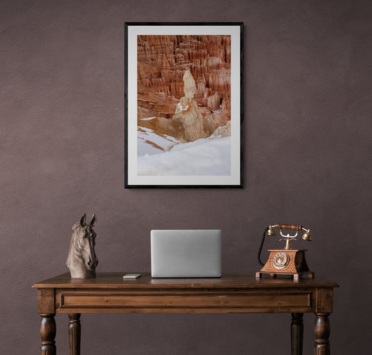 Bryce-Canyon-after-Snow Original Photograph by Kim A. Bailey over a traditional desk