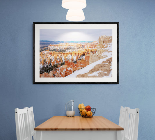 Bryce-Canyon Original photograph by Kim A. Bailey hanging over a cafe table
