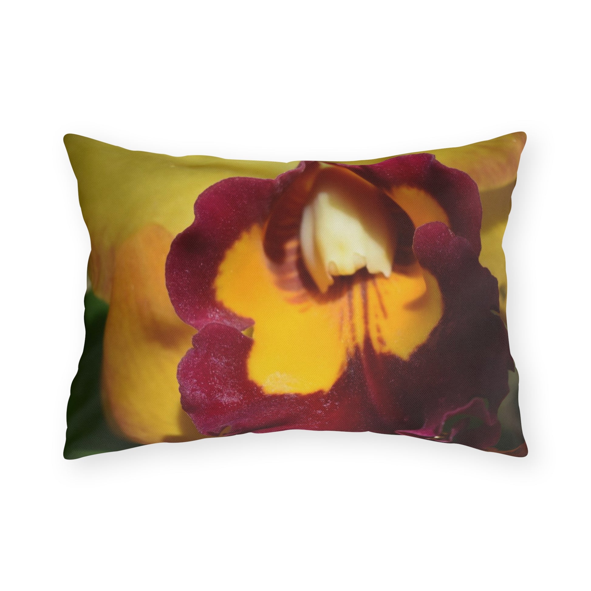 Decorative pillow with a floral design on a white background