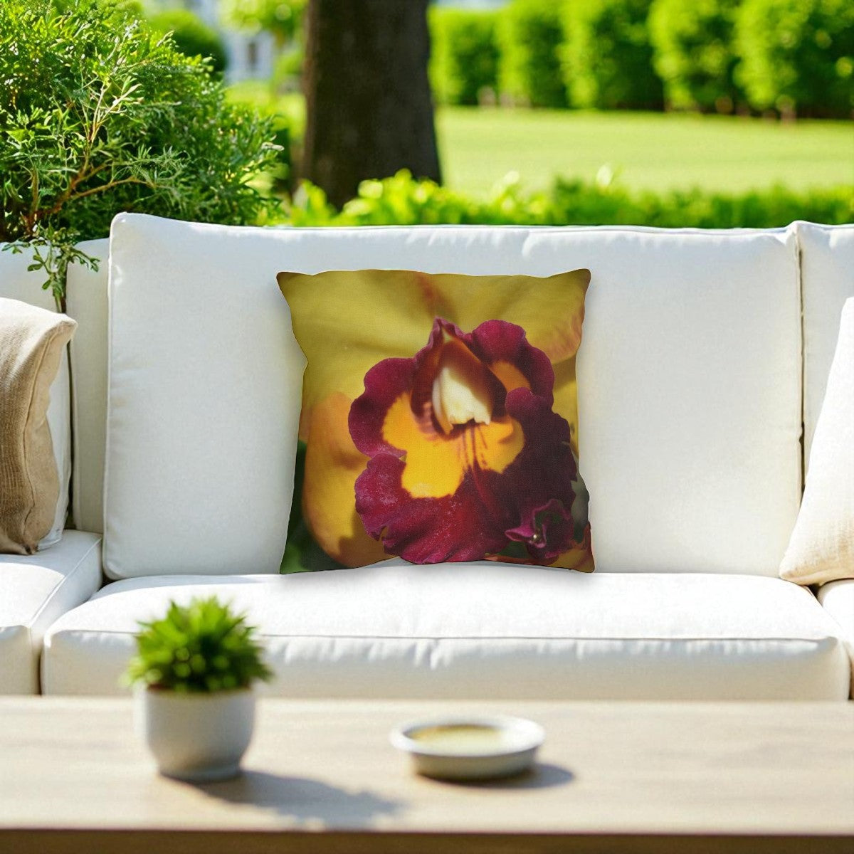 Cattleya_Orchid_Pillow_on_White_Couch_by_Kim_A_Bailey