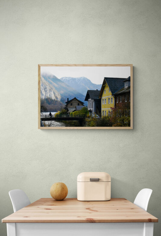Cyclist-in-Hallstatt_Original_Photograph_by_Kim_A._Bailey Hanging in a dining space