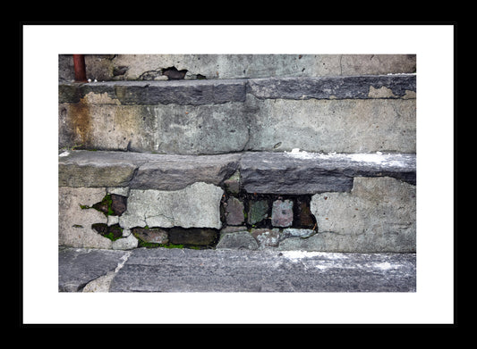 Layers of Rock and Cement on the Stairs at the River Front, Savannah, Georgia