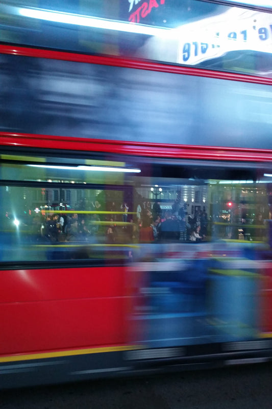 Blurred Abstract photograph of a Double Decker Bus