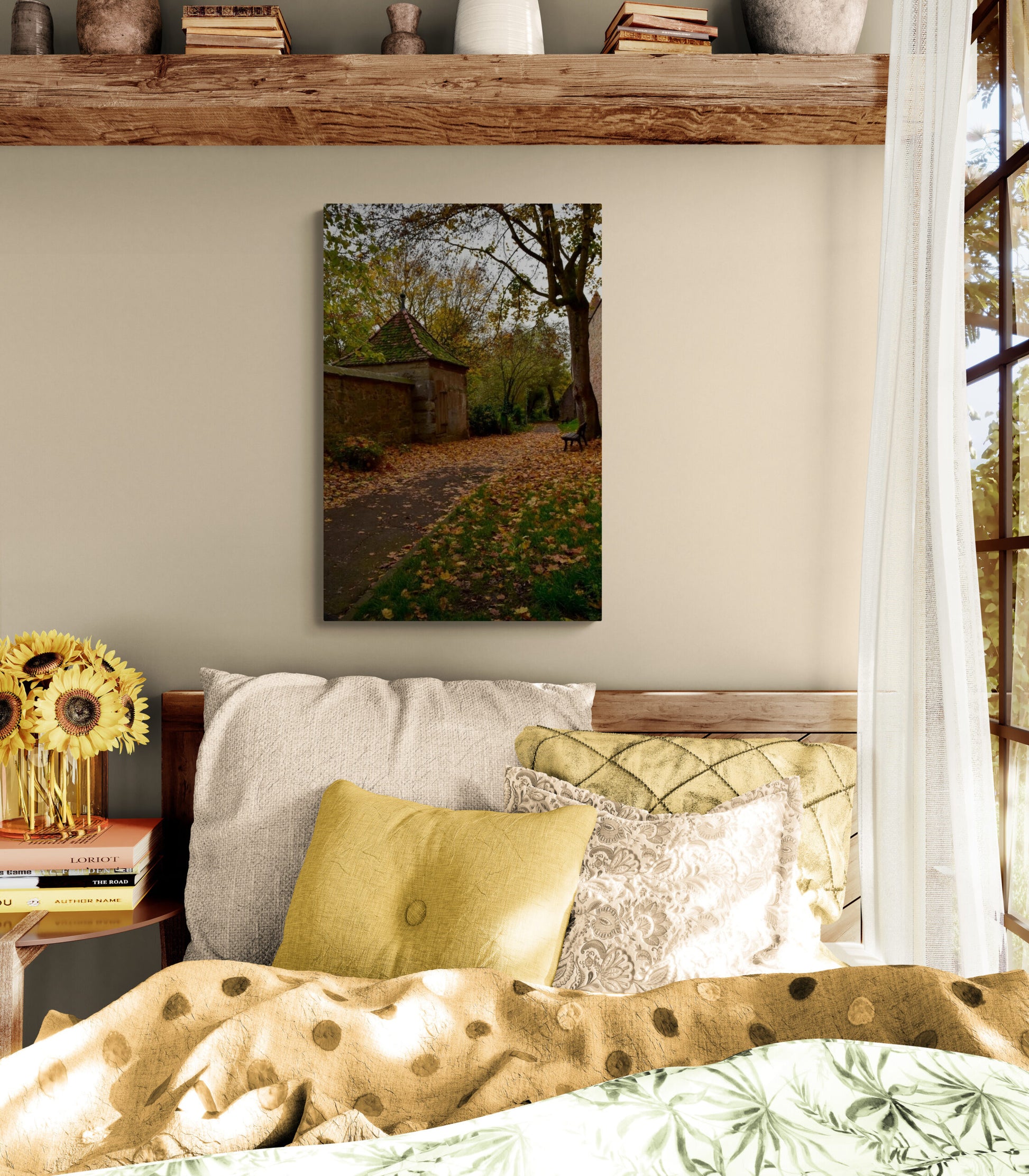 Fall in Germany, Original Photograph by Kim A. Bailey Hanging in a bedroom