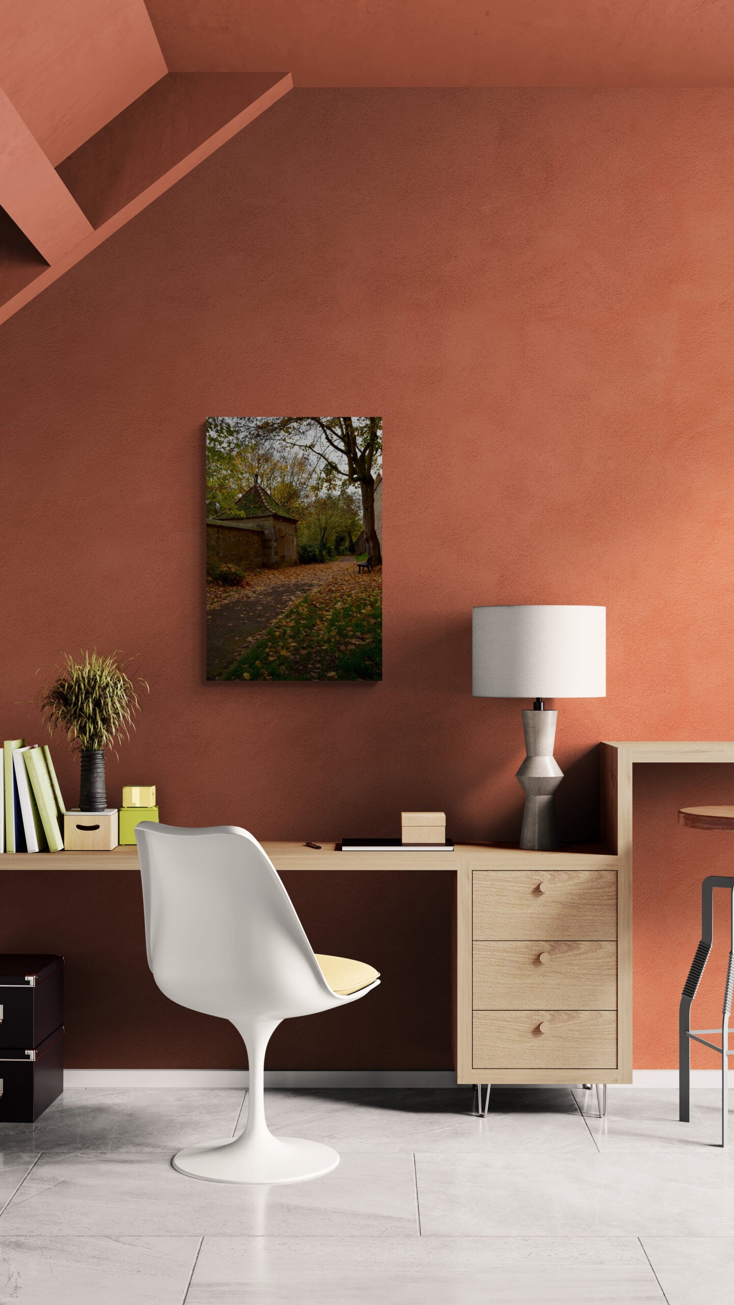 Fall in Germany, Original Photograph by Kim A. Bailey Hanging in a home office