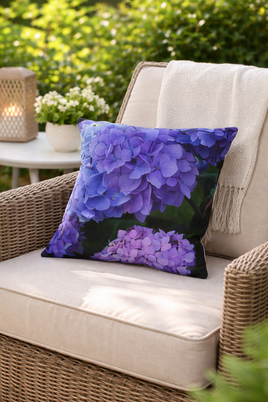 Outdoor Pillow "Hydrangeas" by Kim A. Bailey Choice of 4 sizes