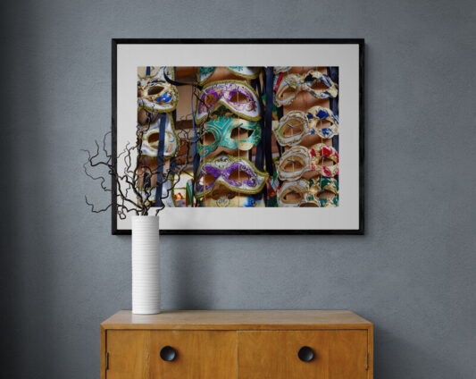 Italian_Masks_Original_Photograph_by_Kim_A._Bailey Haning over a dresser