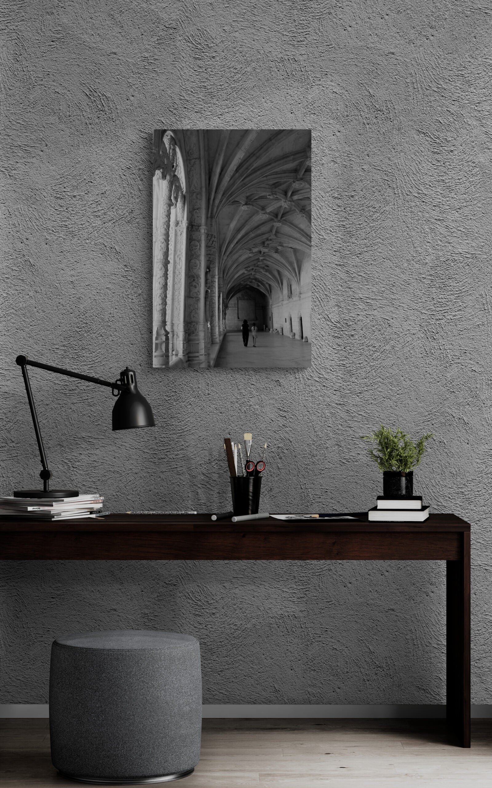 Jeronimos Monastery Lisbon, Portugal (B/W) Original Photograph by Kim A. Bailey Hanging over a desk