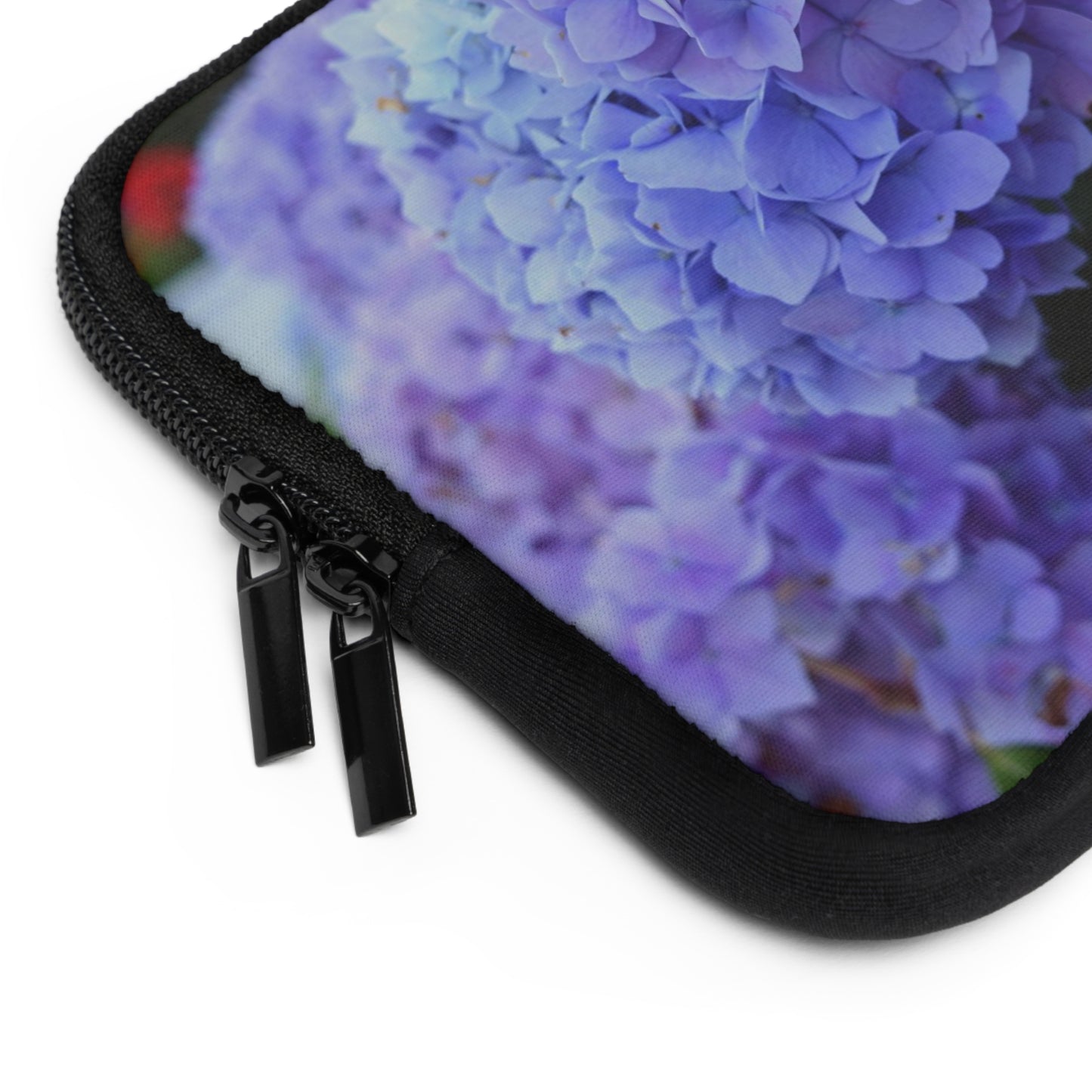 Laptop or Tablet Sleeve Blue Hydrangea by Kim Bailey Zipper