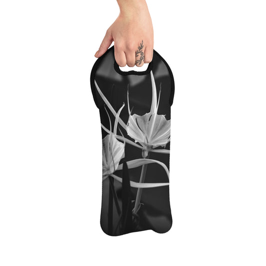 Neoprene Wine Bottle Carrier, Alligator Lily by Kim A. Bailey