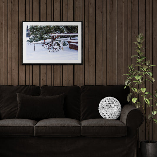 New-Fallen-Snow Original Photograph by Kim A. Bailey over a comfy sofa